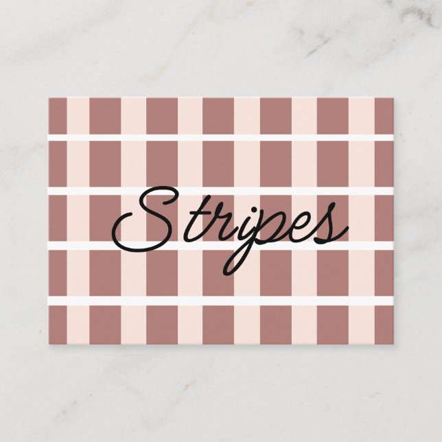 Braune rosa Streifen Visitenkarte (Vorderseite)