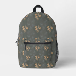 Braune Rose auf grauem Hintergrund Bedruckter Rucksack