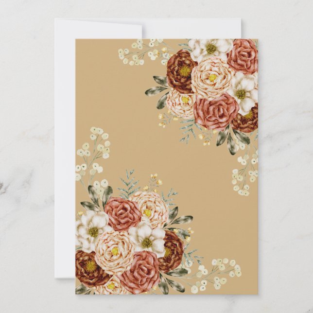 Braune Rose Einladung (Vorderseite)