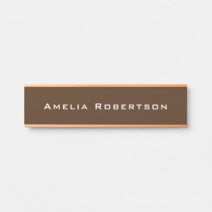 Braune Rose Gold Farbe Trendy Moderne Beruflich Türschild
