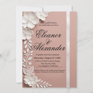Braune Rosen Papier-Schnitt Blumen Hochzeits-Einla Einladung
