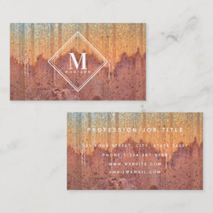 Braune Rost-Metalltextur-Monogramm-Initiale Visitenkarte