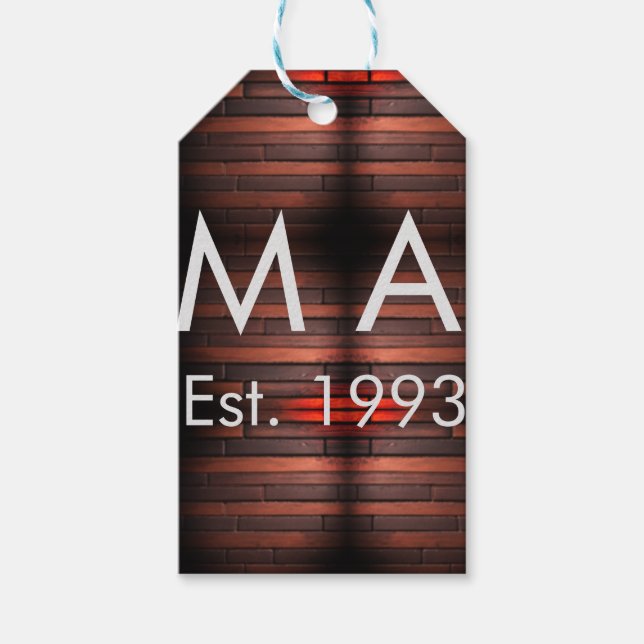 Braune rustikale Backsteinstein-Inschrift Name Buc Geschenkanhänger (Vorderseite)