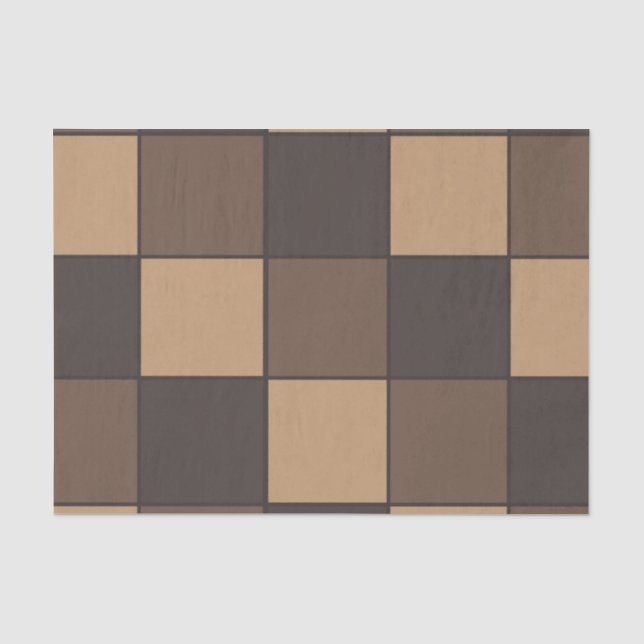 Braune Schachbretter Seidenpapier (Vorderseite)