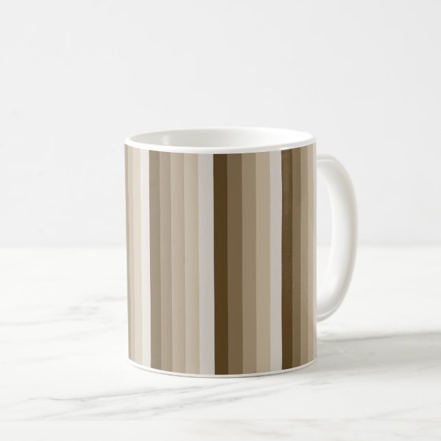 Braune Schattenstreifen Kaffeetasse (VorderseiteRechts)