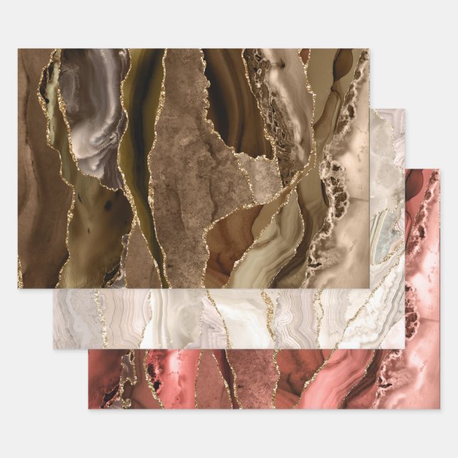 Braune Schattierungen in Papierfolie Geschenkpapier Set (Set)