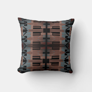 Braune Schiefer Blau Schwarze Mittelmeer-Mosaik-Ku Kissen