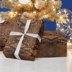 Braune Schlange Hautdruck Geschenkpapier