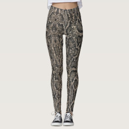 braune Schlangenhautmuster | Leggings