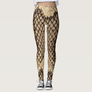 Braune Schlangenlederleggings Leggings