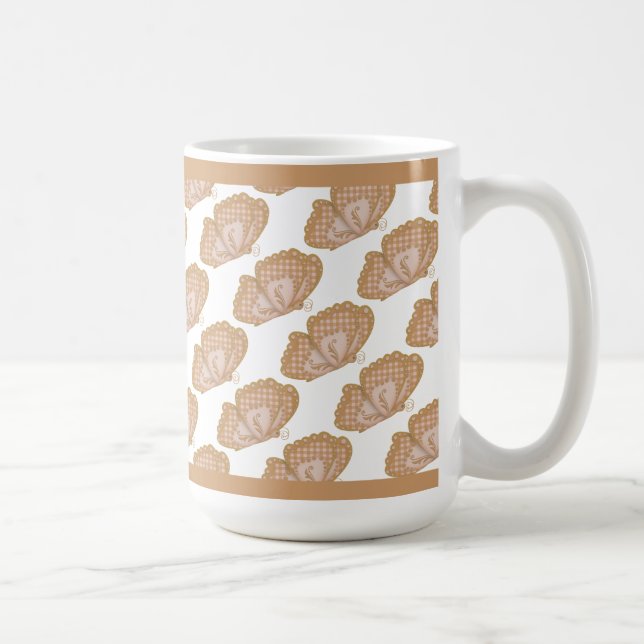 Braune Schmetterlinge Kaffeetasse (Rechts)