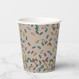 Braune Schokolade Ice Creme Bunte Sprinklen Pappbecher