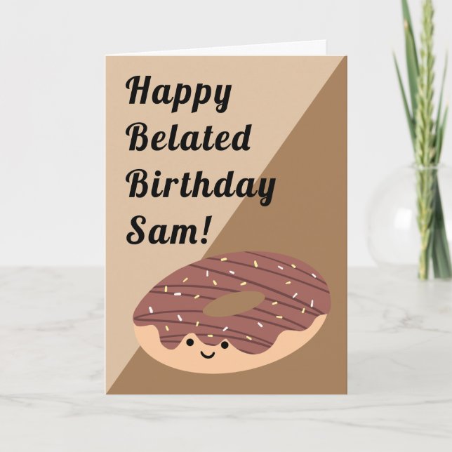 Braune Schokolade Sprinkles Doughnut | Geburtstag Karte (Vorderseite)