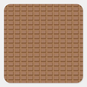 Braune Schokoladenplatte gemustert Quadratischer Aufkleber