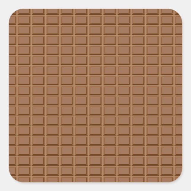 Braune Schokoladenplatte gemustert Quadratischer Aufkleber (Vorderseite)