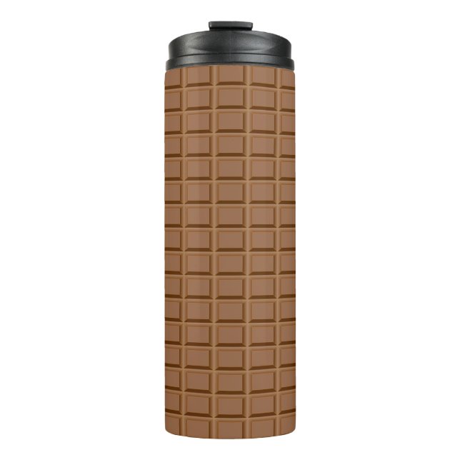 Braune Schokoladenplatte gemustert Thermosbecher (Vorderseite)