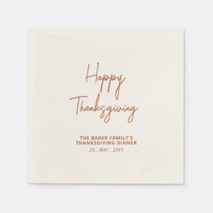 Braune Schrift Happy Thanksgiving Party Serviette