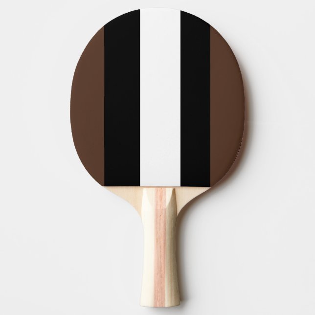 Braune, schwarz-weiße Streifen Tischtennis Schläger (Vorderseite)