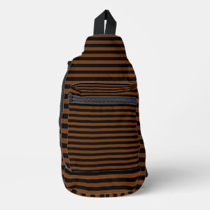 Braune schwarze Streifen Nahtloses Muster Crossbody Bag