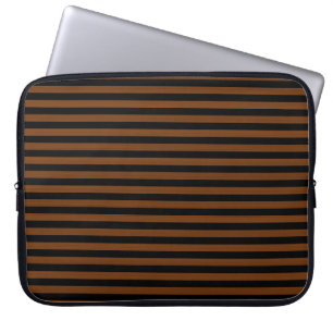 Braune schwarze Streifen Nahtloses Muster Laptopschutzhülle
