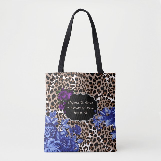 Braune/schwarze Tierdruckfolie Medium Tasche (Vorderseite)