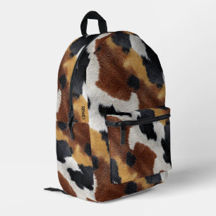 Braune, schwarze und weiße Kuhledertextur Bedruckter Rucksack