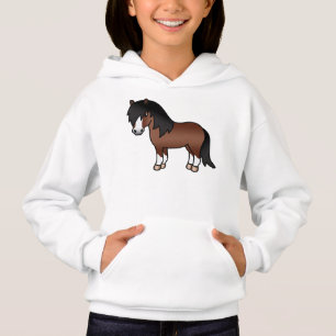Braune Shetlandpony-Süße-Cartoon-Illustration Hoodie
