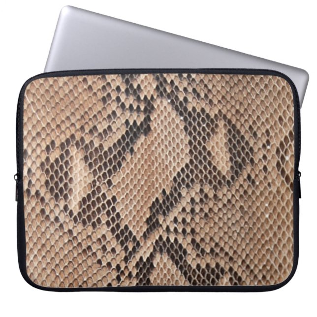 Braune Snakeskin Laptopschutzhülle (Vorderseite)