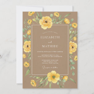 Braune Sonnig Bohemian Hochzeit Einladung