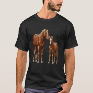 Braune Sorrel Quarter Horse Stute & süßes Fohlen T-Shirt