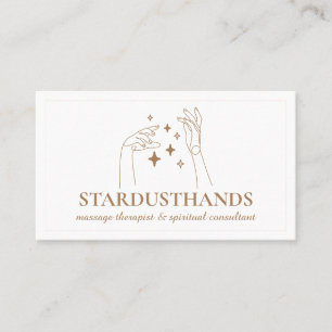 Braune Spiritual Stars Hände Therapie Körpermassag Visitenkarte