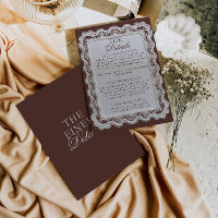 Braune Spitzen-Hochzeitsdetails im Stil des alten