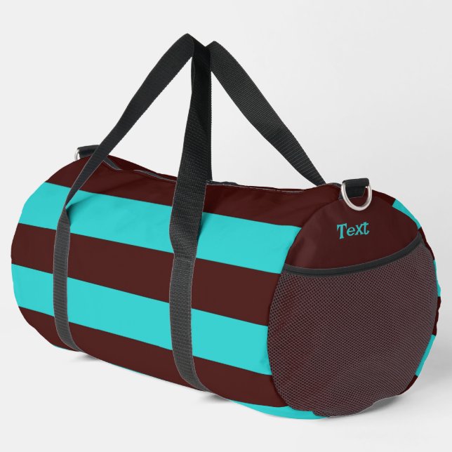 Braune Streifen Duffle Bag (Rechte Ecke)