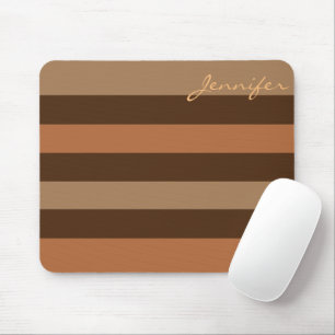 Braune Streifen Moderne neutrale Personalisierte Mousepad