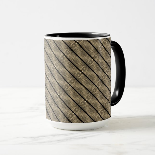 Braune Streifen und Trennstreifen, schwarz oder Sc Tasse (VorderseiteRechts)