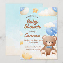 Braune süße Bär Baby Shower Einladung