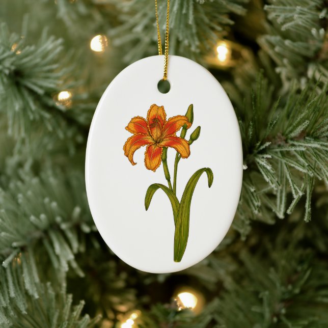 Braune Taglilie Keramik Ornament (Baum)
