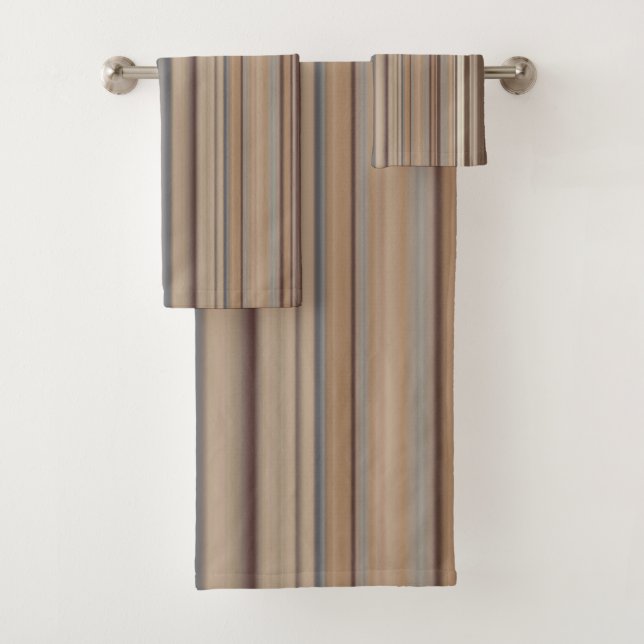 Braune Tan-klassische Streifen Badhandtuch Set (Insitu)