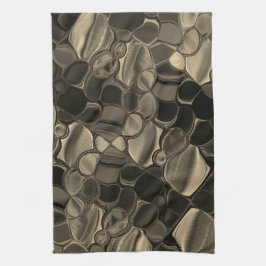 Braune Teile, Kreise und abgerundete Formen Geschirrtuch