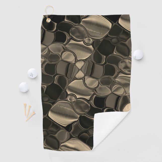 Braune Teile, Kreise und abgerundete Formen Golfhandtuch (Insitu)