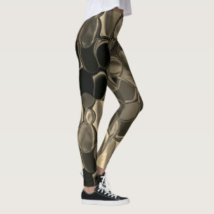 Braune Teile, Kreise und abgerundete Formen Leggings
