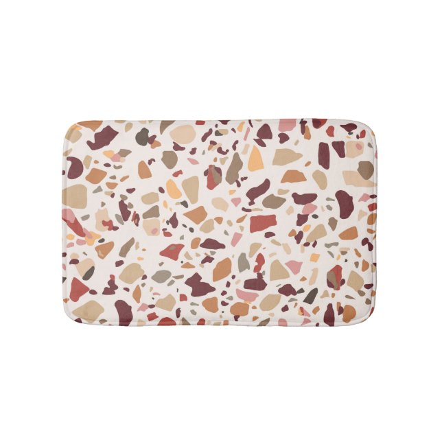 Braune Terrazzo: Vintages, trendiges Muster. Badematte (Vorderseite)