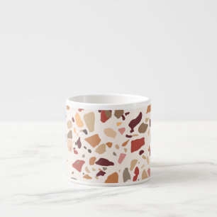 Braune Terrazzo: Vintages, trendiges Muster. Espressotasse