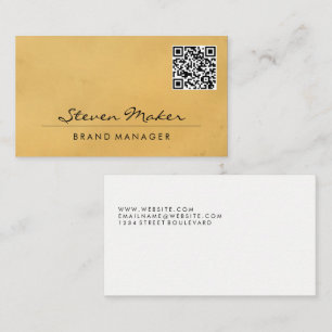Braune Textur QR Code Business Card Visitenkarte