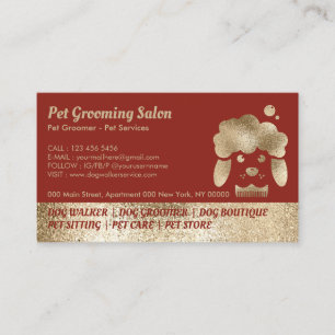Braune Tierpflegesalon Gold Sparkling Visitenkarte