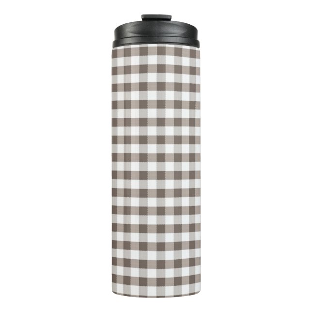Braune Tischdecke Muster Thermosbecher (Vorderseite)