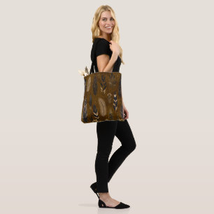 Braune Tote-Tasche mit Federdruck Tasche