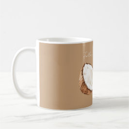 Braune tropische Kokosnuss-Plumeria-Blüte Kaffeetasse