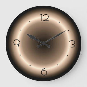 Braune Uhr mit hellem Halo-Effekt in Creme große U