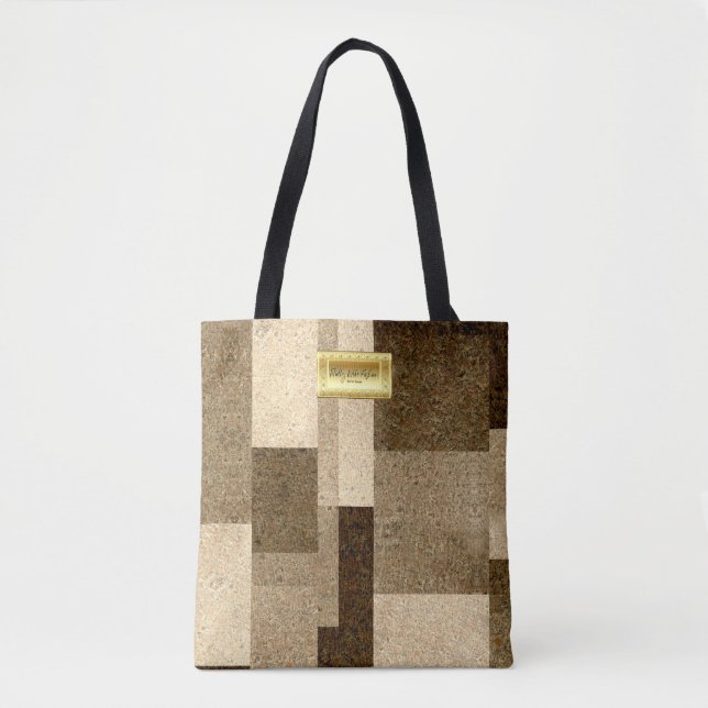 Braune und beige elegante Erdtöne Tasche (Vorderseite)